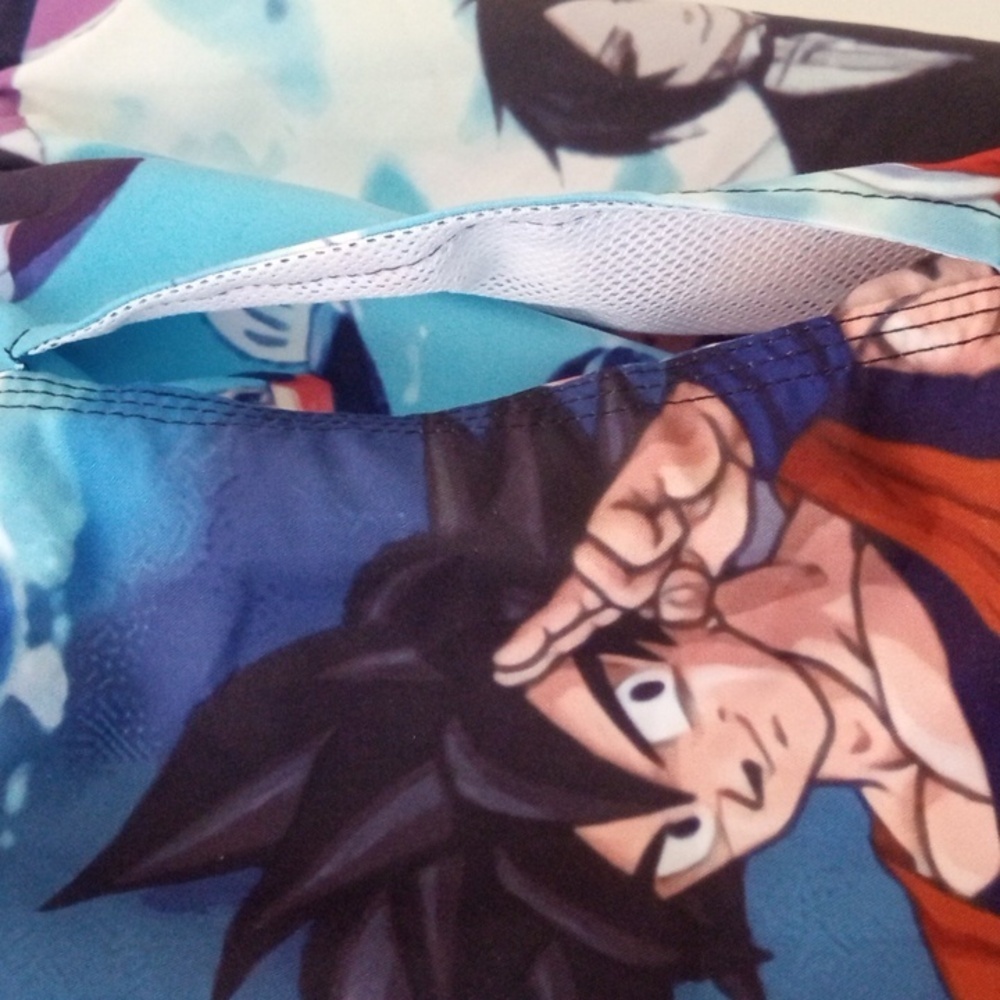 DRAGON BALL Z DRAWSTRING TWO POCKETS MESH LINED SWIM TRUNKS SIZE XL NWOT - Picture 5 of 8